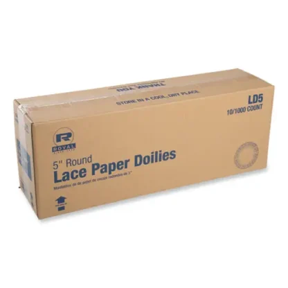 AmerCareRoyal® Lace Doilies, Round, 5", White, 10,000/Carton (Non-Stock, Extended Delivery)