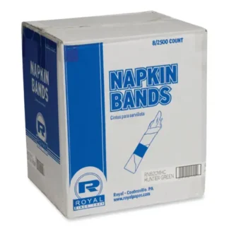 AmerCareRoyal® Napkin Bands, Hunter Green, 1.5", 2,500/Pack, 8 Packs/Carton