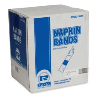 AmerCareRoyal® Napkin Bands, Red, 1.5", 2,500/Pack, 8 Packs/Carton