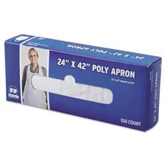 AmerCareRoyal® Poly Apron, 24 x 42, One Size Fits All, White