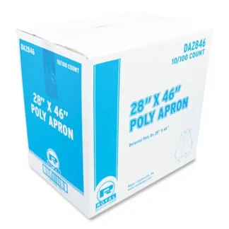AmerCareRoyal® Poly Apron, 28" x 46", White, 100/Pack, 10 Packs/Carton