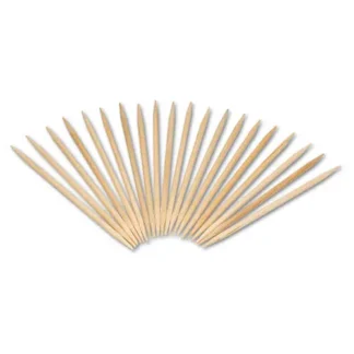 AmerCareRoyal® Round Wood Toothpicks, 2.5", Natural, 800/Box, 24 Boxes/Case, 5 Cases/Carton, 96,000 Toothpicks/Carton