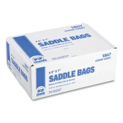 AmerCareRoyal® Saddle Bags, Fold-Top Closure, 0.59 mil, 7.99" x 6.49", Clear, 2,000/Carton (Non-Stock Item, Extended Delivery Time)