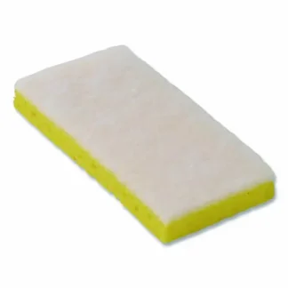 Americo® Resort Cut Scrub Sponge, Light Duty, White/Yellow, 40/Carton