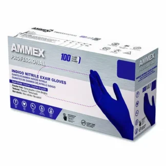 AMMEX® Professional Nitrile Exam Gloves, Powder-Free, Small, Indigo, 100/Box