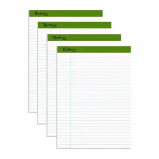 Ampad® Earthwise by Ampad Recycled Writing Pad, Wide/Legal Rule, Politex Sand Headband, 40 White Sheets, 8.5 x 11.75, 4/Pack