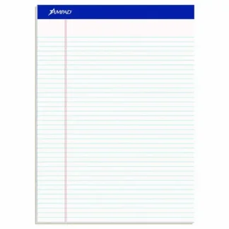 Ampad® Perforated Writing Pads, Narrow Rule, 50 White 8.5 x 11.75 Sheets, Dozen