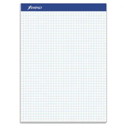 Ampad® Quad Double Sheet Pad, Quadrille Rule, 100 Sheets, White, 8.5 x 11.75 inches