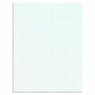 Ampad® Quadrille Pads, Quadrille Rule (4 sq/in), 50 White Sheets, Heavyweight 20 lb Bond, 8.5 x 11