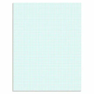 Ampad® Quadrille Pads, Quadrille Rule (8 sq/in), 50 White Sheets, Heavyweight 20 lb Bond, 8.5 x 11