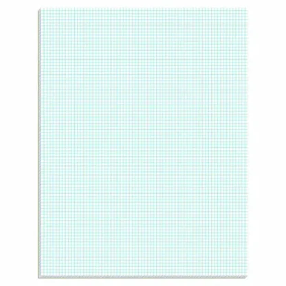 Ampad® Quadrille Pads, Quadrille Rule (8 sq/in), 50 White Sheets, Heavyweight 20 lb Bond, 8.5 x 11