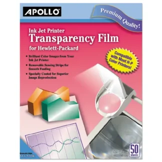 Apollo® Quick-Dry Color Inkjet Transparency Film with Handling Strip