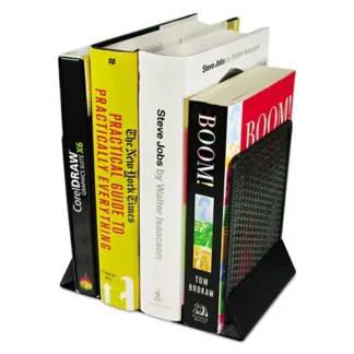 Artistic® Urban Collection Punched Metal Bookends, Black, 1 Pair