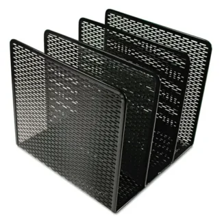 Artistic® Urban Collection Punched Metal File Sorter, Black, 3 Sections, Letter Size, 8" x 8" x 7.25"