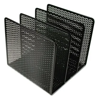 Artistic® Urban Collection Punched Metal File Sorter, Black, 3 Sections, Letter Size, 8" x 8" x 7.25"
