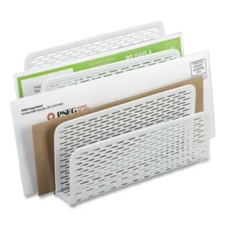 Artistic® Urban Collection Punched Metal Letter Sorter, White, 3 Sections