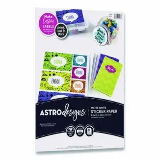 Astrobrights® Astrodesigns Sticker Paper Labels, Inkjet/Laser Printers, White, 15/Pack