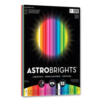 Astrobrights® Color Cardstock, 65 lb Cover Weight, 8.5 x 11, Assorted Spectrum Colors, 75/Pack