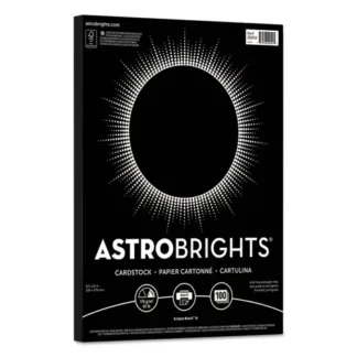 Astrobrights® Color Cardstock, 65 lb Cover Weight, 8.5 x 11, Eclipse Black, 100/Pack