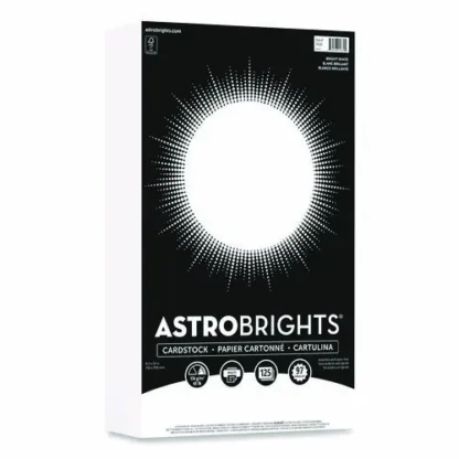 Astrobrights® Color Cardstock, Bright White, 65 lb Cover, 8.5 x 14, 125/Pack