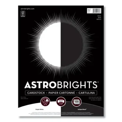 Astrobrights® Color Cardstock "Basic" Assortment, 65 lb Cover, 8.5" x 11", 100 Sheets, Assorted Basic Colors