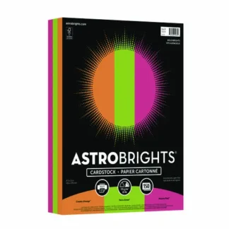 Astrobrights® Color Cardstock - "Bright" Assortment, 65 lb Cover, 8.5 x 11, Assorted Colors, 150 Sheets/Pack