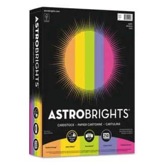Astrobrights® Color Cardstock - "Happy" Assortment, 65 lb Cover Weight, 8.5 x 11, Assorted Colors, 250 Sheets/Pack