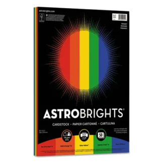 Astrobrights® Color Cardstock - "Primary" Assortment, 65 lb, 8.5 x 11, 50 Sheets