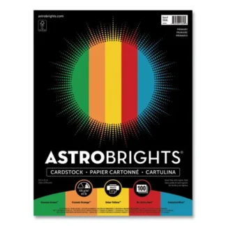 Astrobrights® Color Cardstock - "Primary" Assortment, 65 lb Cover Weight, 8.5 x 11, Assorted Primary Colors, 100/Pack