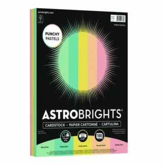 Astrobrights® Color Cardstock - "Punchy Pastels" Assortment, 65 lb Cover Weight, 8.5 x 11, Assorted, 100/Pack