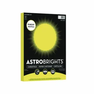 Astrobrights® Color Cardstock - "Punchy Pastels" Assortment, 100 Sheets, Lively Lemon, 65 lb Cover, 8.5 x 11