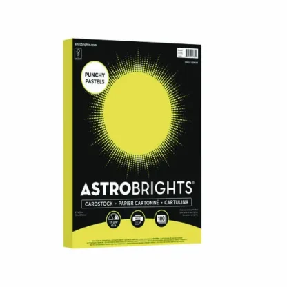 Astrobrights® Color Cardstock - "Punchy Pastels" Assortment, 100 Sheets, Lively Lemon, 65 lb Cover, 8.5 x 11
