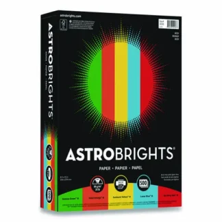 Astrobrights® Color Paper, 24 lb Bond, 8.5 x 11, Assorted Eco Colors, 500 Sheets/Ream