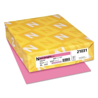 Astrobrights® Color Paper, 24 lb Bond Weight, 8.5 x 11, Pulsar Pink, 500/Ream