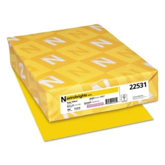 Astrobrights® Color Paper, Solar Yellow, 8.5 x 11, 24 lb, 500 Sheets/Ream