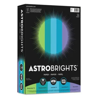 Astrobrights® Color Paper, 24 lb Bond, 8.5 x 11, Assorted Cool Colors, 500 Sheets