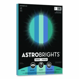 Astrobrights® Color Paper - "Galactic Blues" Assortment, 24 lb Bond Weight, 8.5 x 11, Assorted Blue Colors, 100/Pack