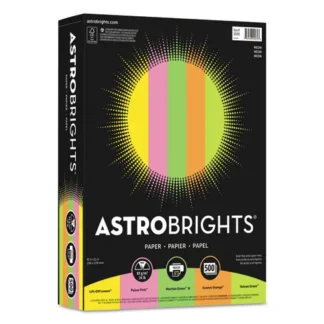 Astrobrights® Color Paper, Neon Assortment, 24 lb, 8.5 x 11, 500 Sheets