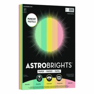 Astrobrights® Color Paper - "Punchy Pastels" Assortment, 24 lb Bond, 8.5 x 11, Assorted Colors, 200 Sheets/Pack