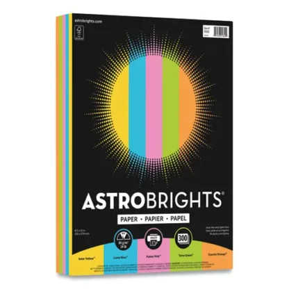 Astrobrights® Color Paper - "Radiant" Assortment, 24 lb Bond Weight, 8.5 x 11, 300 Sheets