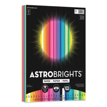 Astrobrights® Color Paper - "Spectrum" Assortment, 200 Sheets, 24 lb Bond, 8.5 x 11, 25 Bright Colors
