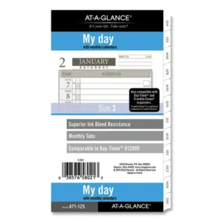 AT-A-GLANCE® 1-Page-Per-Day Planner Refills, 2025, White, 6.75 x 3.75