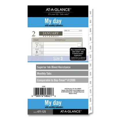 AT-A-GLANCE® 1-Page-Per-Day Planner Refills, 2025, White, 6.75 x 3.75