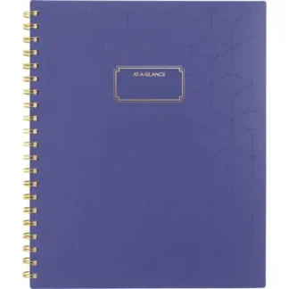 AT-A-GLANCE® Badge Geo Weekly/Monthly Planner, 11 x 9.25, Purple/Gold Cover, 13-Month (Jan to Jan): 2025 to 2026