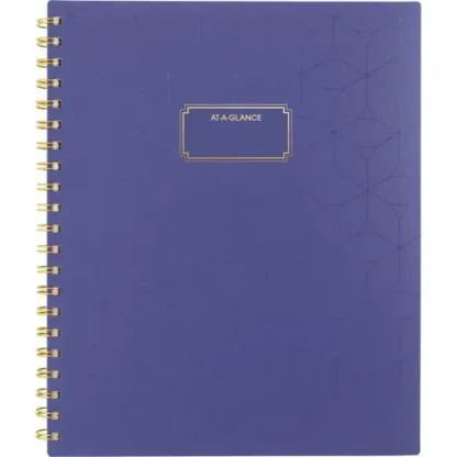 AT-A-GLANCE® Badge Geo Weekly/Monthly Planner, 11 x 9.25, Purple/Gold Cover, 13-Month (Jan to Jan): 2025 to 2026
