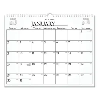 AT-A-GLANCE® Business Monthly Wall Calendar, 15 x 12, White/Black Sheets, 2025, 12-Month (Jan to Dec)