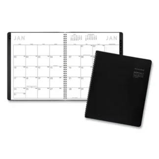 AT-A-GLANCE® Contemporary Monthly Planner, 12-Month, 2025, Black Cover, 11 x 9