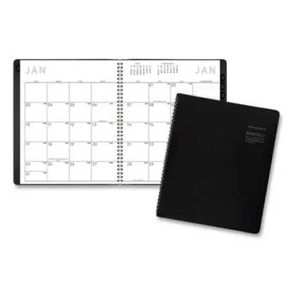AT-A-GLANCE® Contemporary Monthly Planner, 12-Month, 2025, Black Cover, 11 x 9