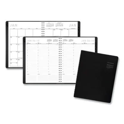 AT-A-GLANCE® Contemporary Weekly/Monthly Planner, Vertical-Column Format, 11 x 8.25, Black Cover, 12-Month (Jan to Dec): 2025