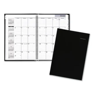 AT-A-GLANCE® DayMinder Hard-Cover Monthly Planner, Ruled Blocks, 11.75 x 8, Black Cover, 14-Month: Dec 2024 to Jan 2026